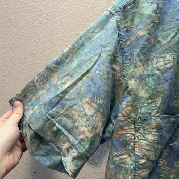 Rum Reggae Shirt Mens Sz L Hawaiian Tropical Resort Casual Button Up Tie Dye - Picture 2 of 4